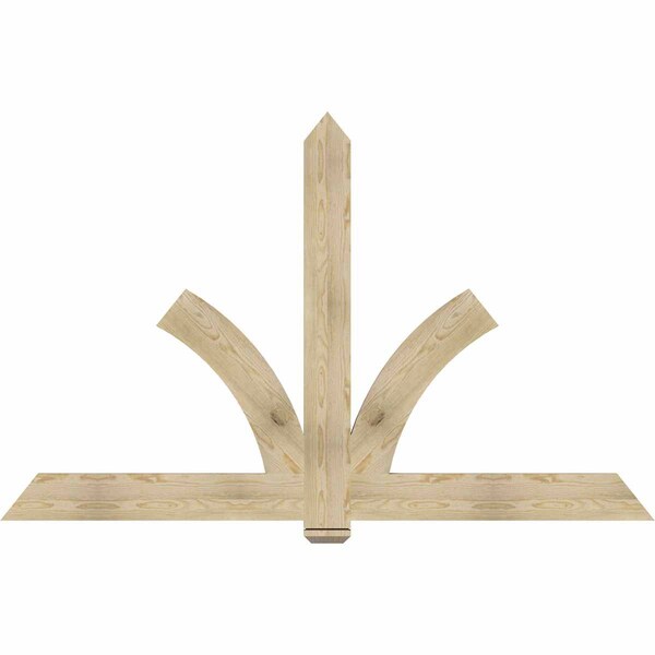 Ekena Millwork Redmond Rough Sawn Timber Gable Bracket, Douglas Fir, 84"W x 53"H x 2"D x 6"F, 15/12 Pitch GBW084X53X0206RED00RDF - main